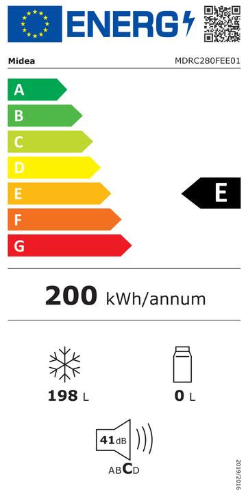 Energy Label Midea Freezer MDRC280FEE01 (198 l)