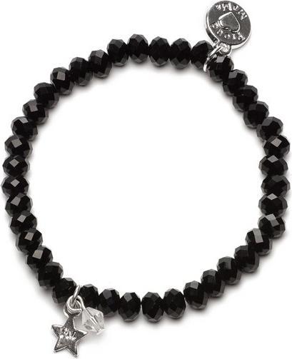 Immagine prodotto Proud MaMa Bracciale, stella nera (Perline di vetro su nastro elastico)