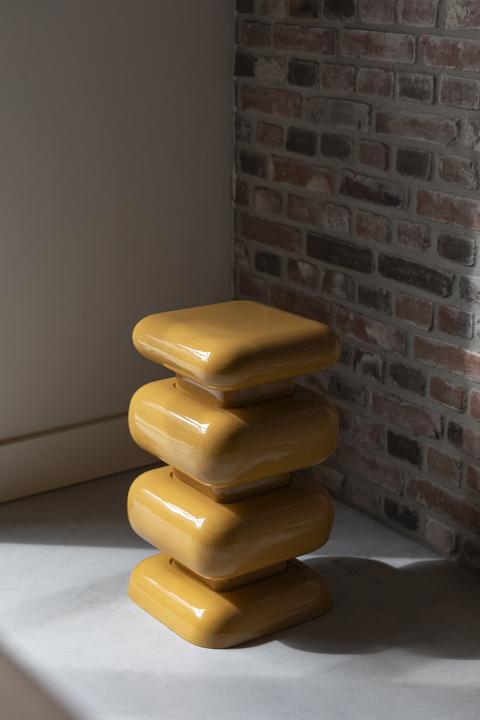 Image du produit Dutchbone Stool Stubby Ochre Yellow