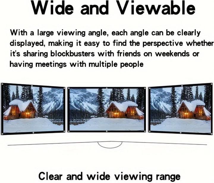 Actual product image PhoneLook Doppelseitige 16:9 Projektionsleinwand mit pflegeleichtem, bügelbarem Stoff (100 Zoll, 254 cm) (100", 16:9)