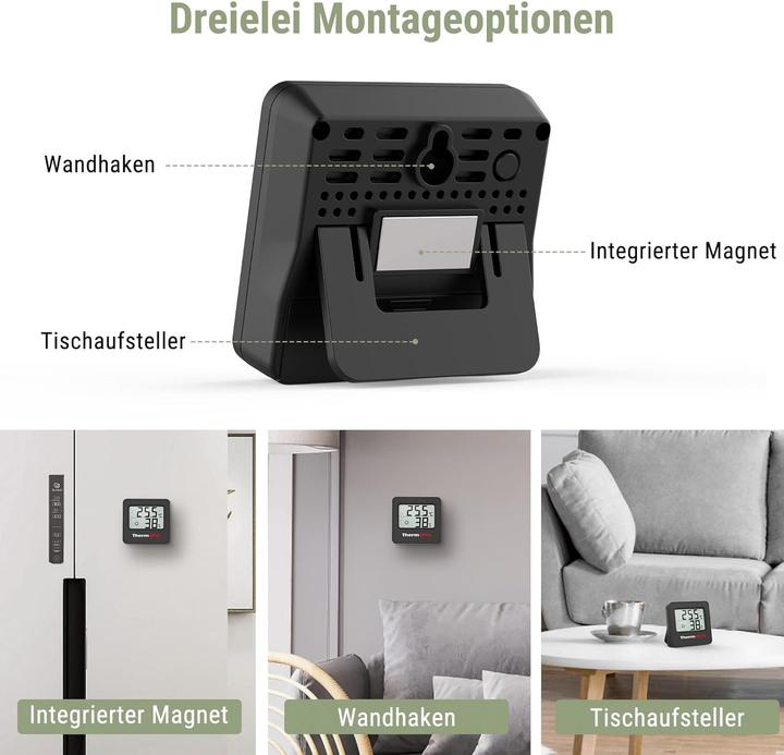 Image du produit ThermoPro TP157 Mini Thermo-Hygrometer (3er-Set)