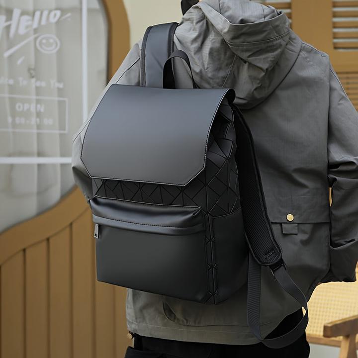 Actual product image Only-Bags.Store Men's oxford rhombus backpack, travel work commuter computer bag, large capacity backpack