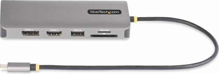 Produktbild StarTech COM Drei Monitor USB-C Multiport Adapter 2x 4K 60Hz + 4K 30Hz HDMI & DP 4x USB-A 100W GbE L (USB-C, 3 Ports)