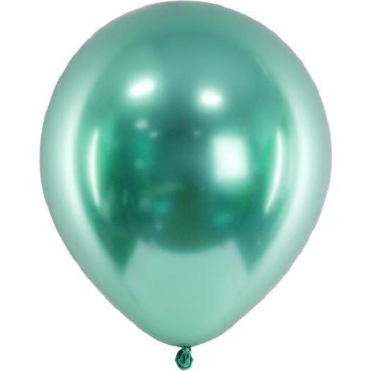 Partydeco Ballons mit Spiegeleffekt Mintgrün - 50 Stk.