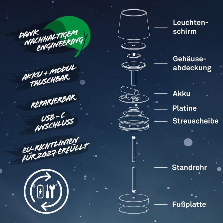 Image du produit Briloner Lampe de table LED rechargeable (150 lm)