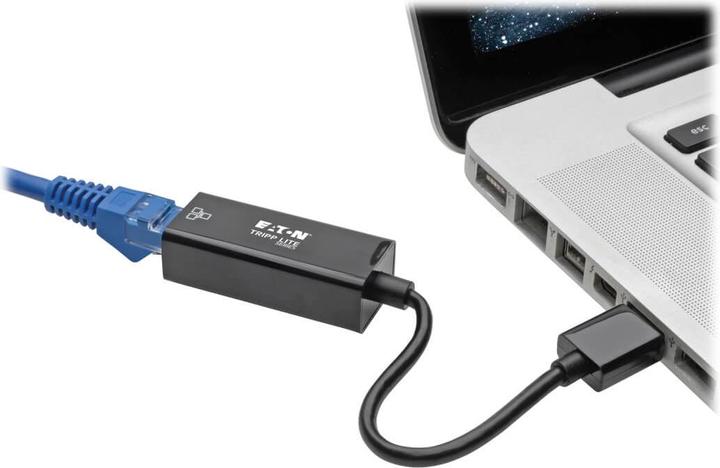 Actual product image Eaton TRIPPLITE USB 3.0 to Gigabit Ethernet NIC Network Adapter 10/100/1000Mbps Black (USB 3.0, RJ45 (1x))