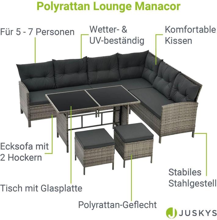 Produktbild Juskys Polyrattan Lounge