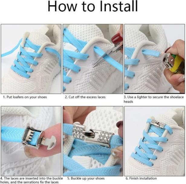 Actual product image MU Classic Elastic Bling Series 1 Pair Elastic Shoelaces without Tying