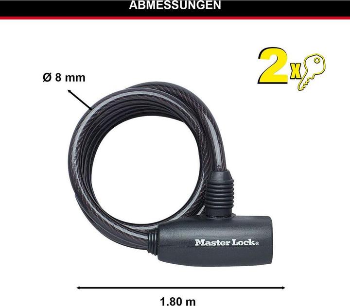 Productafbeelding Master Lock Spiraalslot 8126EURDPRO (180 cm)