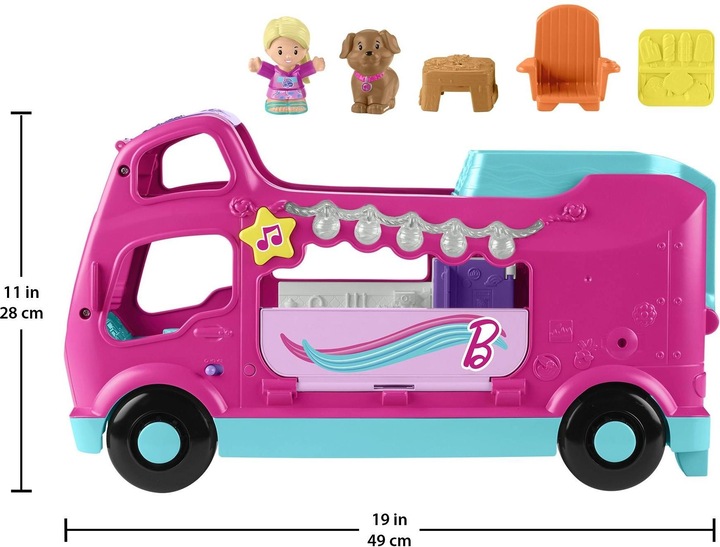 Produktbild Fisher-Price Little People Barbie Little Dreamcamper Spielset mit Lichtern und Geräuschen, 2 Figuren (85)