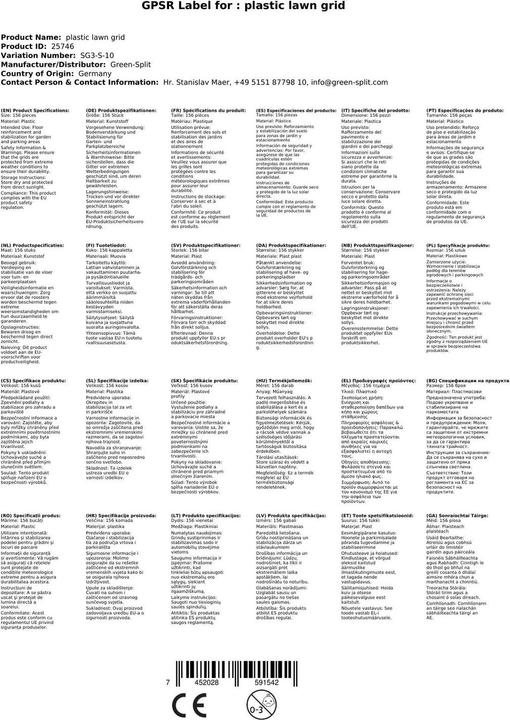 Actual product image Green Split Plastic lawn grids (10 x, 47 x 47 cm)