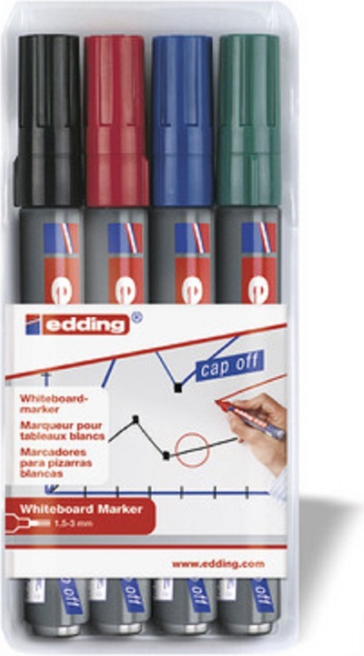Edding Marcatore lavagna bianca 251 (Multicolore, 3 mm, 4 x)