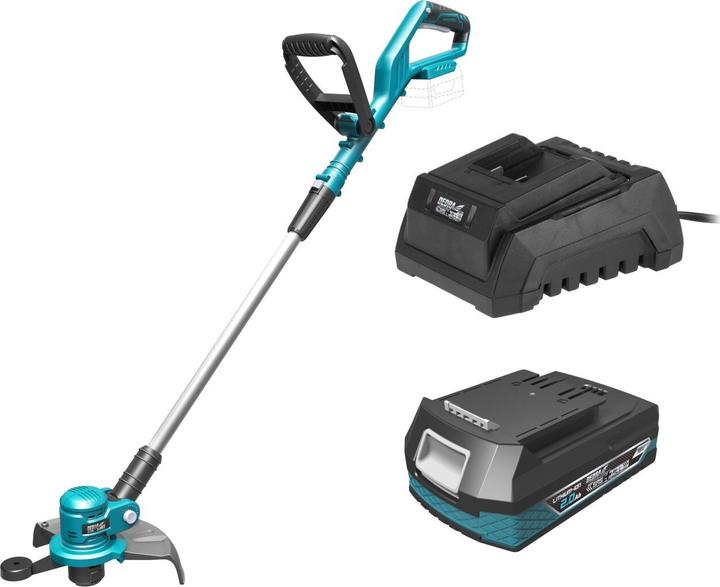 Produktbild Dedra 18V-Akkuset, SAS+ALL DED7016 – Trimmer, 2,0Ah-Akku, Ladegerät