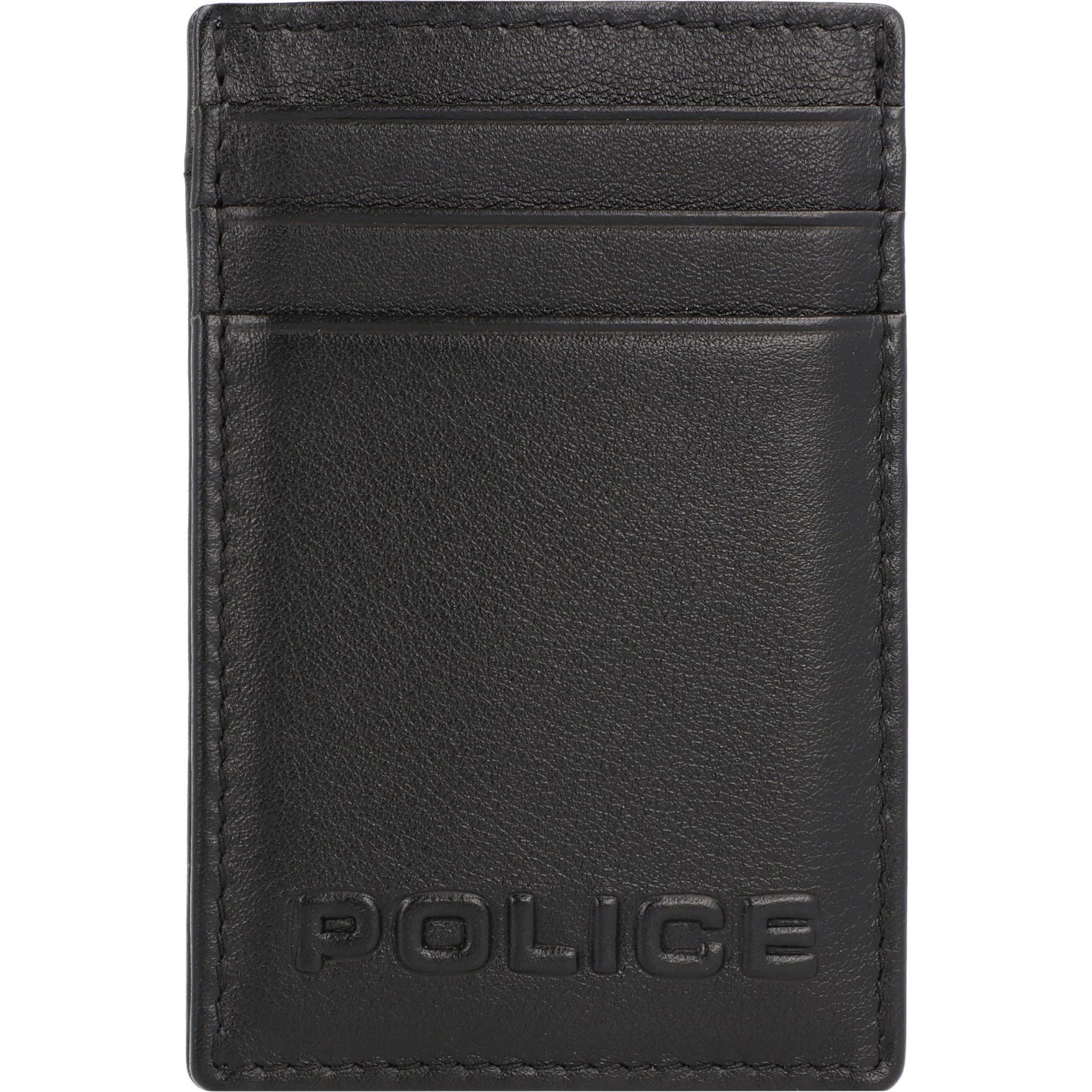 Police, Portemonnaie, PT389-08536 Kreditkartenetui Leder 7 cm mit Geldscheinklammer, Schwarz