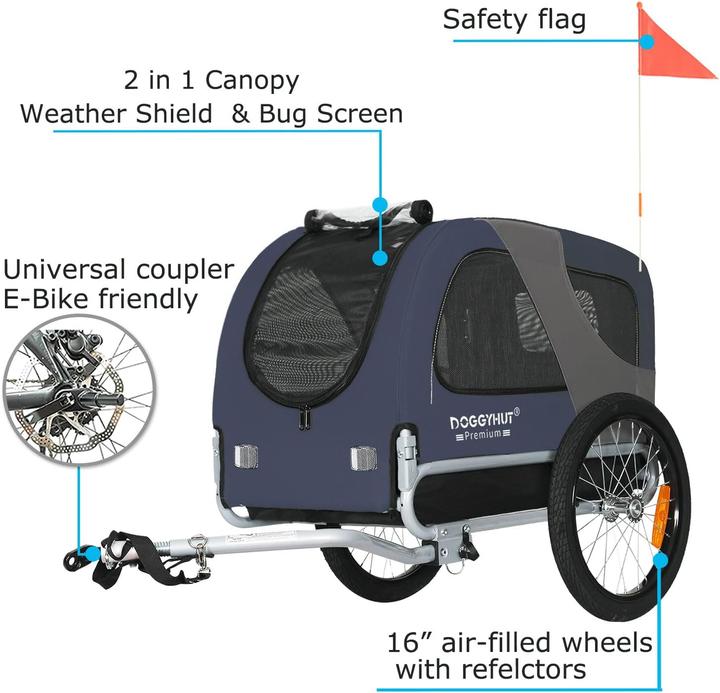 Immagine prodotto Tiggo Fahrrad Hundeanhänger klappbar bis 23 kg