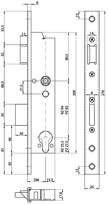 Actual product image MSL Tubular frame panic safety mortise lock DELTA 19446 PBa (Mortise lock)