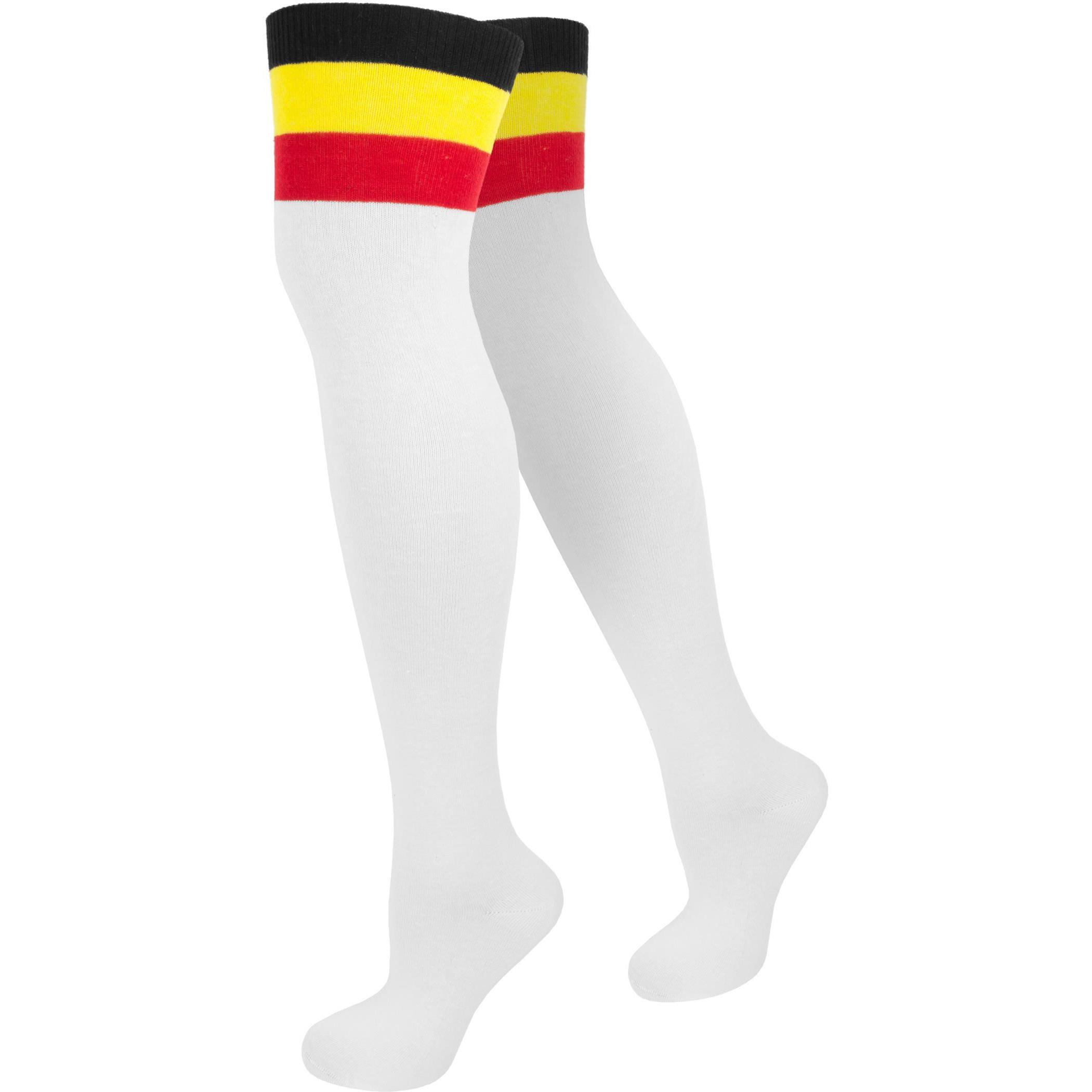 Normani, Herren, Socken, Overknees Color-Bund, Weiss, (Einzelpack, 36, 41)