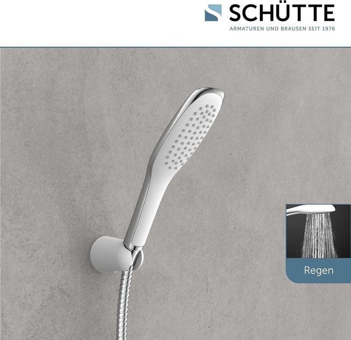 Produktbild Schütte Regendusche Bad MADAGASKAR Überkopfbrause-Set Weiss Chrom Duschsystem Regenbrause 60065