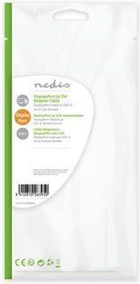 Actual product image Nedis DisplayPort adapter DisplayPort male DVI-D 24+1-pin female Nickel-plated Straight 0.20 m round PV (0.20 m)