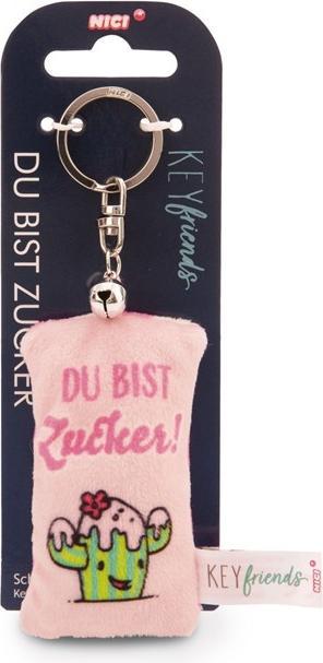 Actual product image Magni NICI Schlüsselanhänger Mini Plüschkissen Du bist Zucker! mit Glöckchen 8cm