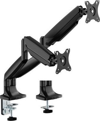 Deltaco mounting kit - for 2 LCD displays/ curved LCD displays - gas spring up to 16 kg - black (Tisch, 35", 16 kg)