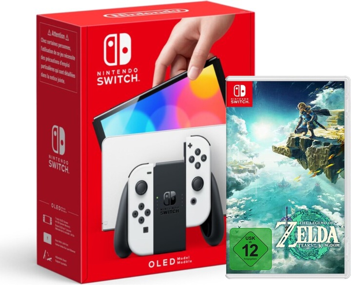 Actual product image Nintendo Switch (OLED) White + The Legend of Zelda: Tears of the Kingdom
