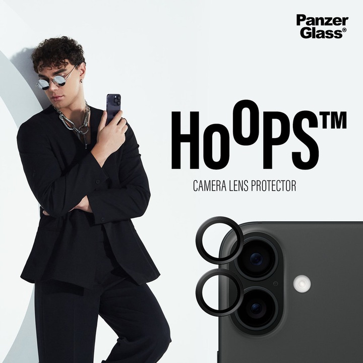 Actual product image PanzerGlass Hoops Camera Lens Protector (1 Piece, Apple iPhone 16 Plus, Apple iPhone 16)