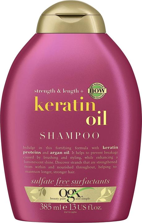 Actual product image Ogx Shampoo against hair breakage keratin oil 385 ml (Liquid shampoo, 385 ml)