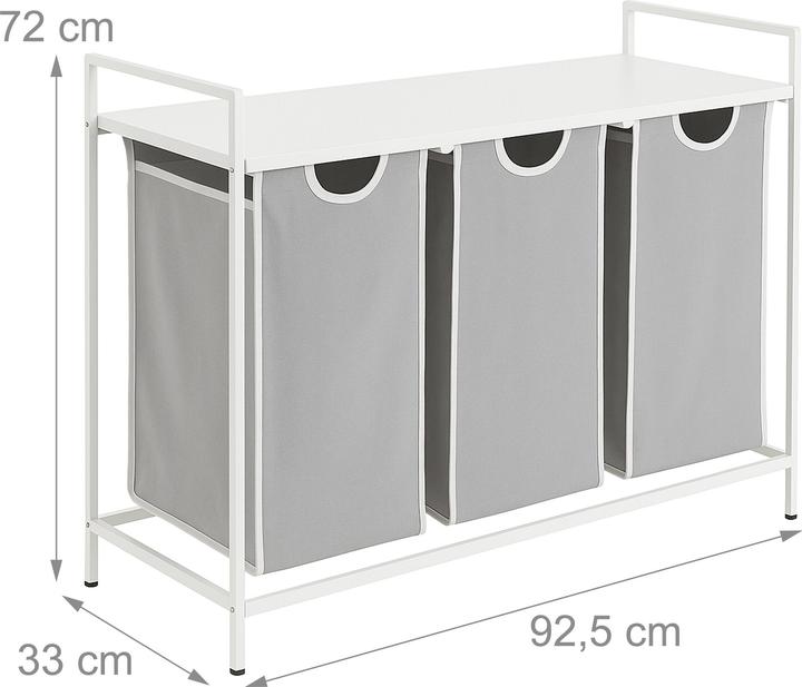 Produktbild Relaxdays Wäschesammler 3 Fächer mit Ablage