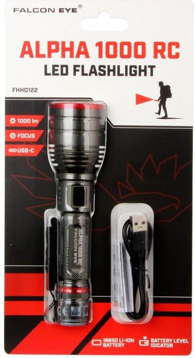 Actual product image Falcon Eye Alpha 1000 RC USB-C FHH0122 Taschenlampe (1000 lm)