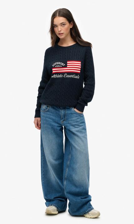 Produktbild Superdry Maglione a Coste Largo con Bandiera (XL)