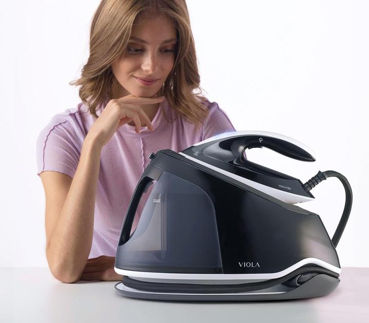 Actual product image Viola Dampfbügeleisen mit Dauerbeladung, 8 Bar Druck, Anti-Kalk, automatische Programme (400 g/min)