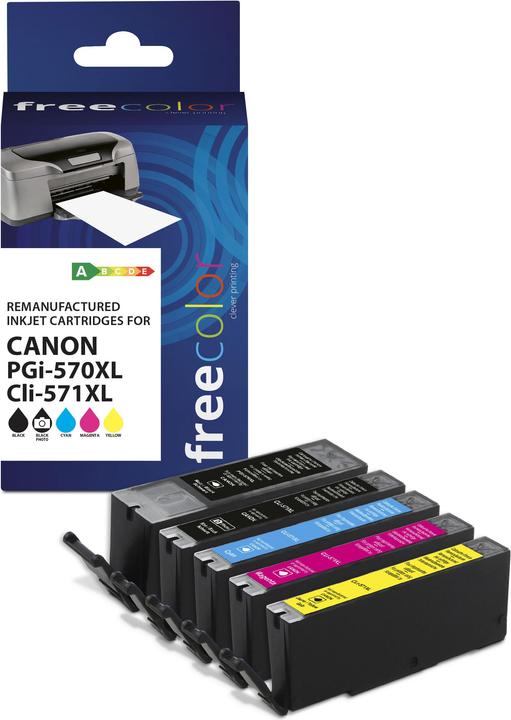 Image du produit Freecolor Cartouche Canon PGI-570XL black + CLI-571XL BK/C/M/Y remanufacturée