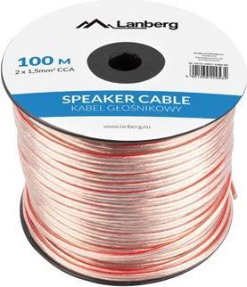Immagine prodotto Lanberg Cavo audio SC-2X15-10CC-1000-TR Trasparente (100 m, 1.50 mm².)