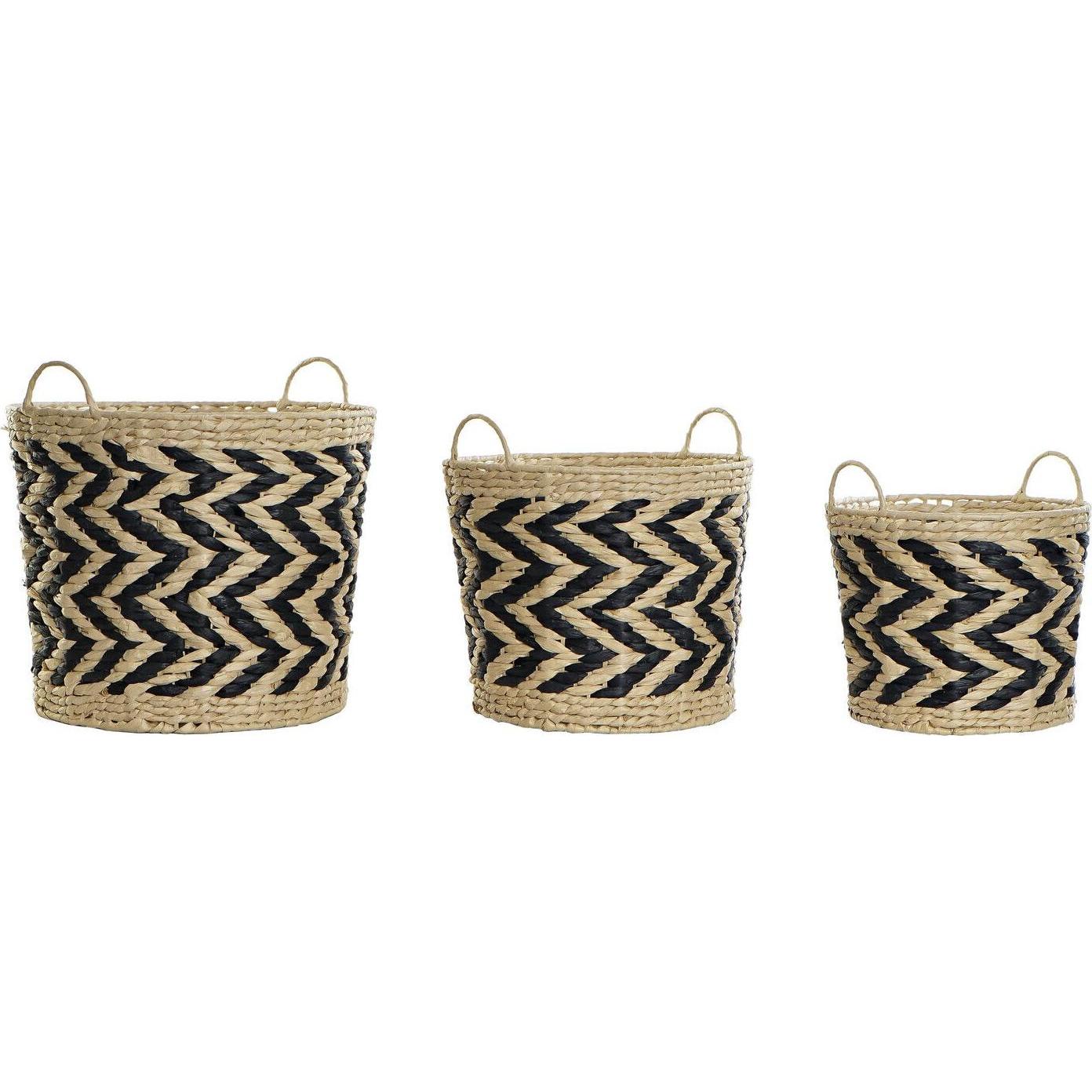 DKD Home Decor, Cesta, Basket set Fibre (40 x 40 x 35 cm) (40 cm)