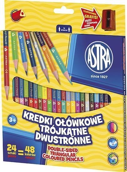 Actual product image Astra Double-sided triangular pencils 24 = 48 colours (Multicoloured, 24 x)
