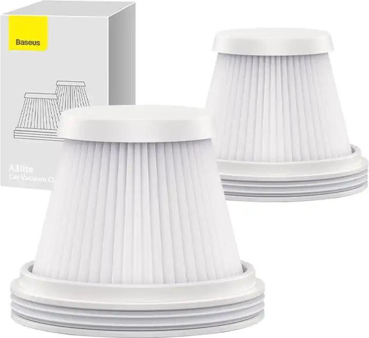 Actual product image Baseus A3lite Car vacuum Cleaner strainer2PCSWhite