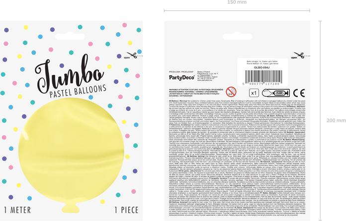 Produktbild Partydeco Ballon Jumbo Jaune Clair Pastel (1x)