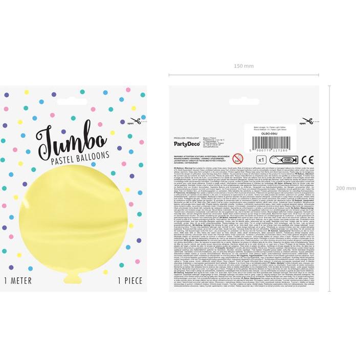 Thumbnail - Partydeco Ballon Jumbo Jaune Clair Pastel