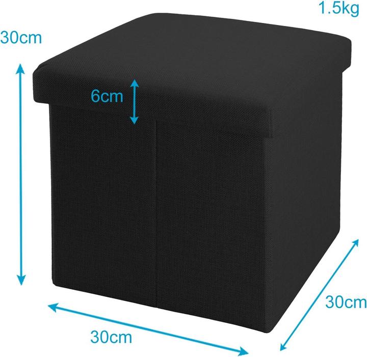 Produktbild Intirilife Sitzwürfel DIAMANT SCHWARZ