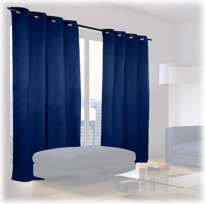 Actual product image Relaxdays Blackout Eyelet Curtains Set of 2 (135 x 245 x 0.5 cm)