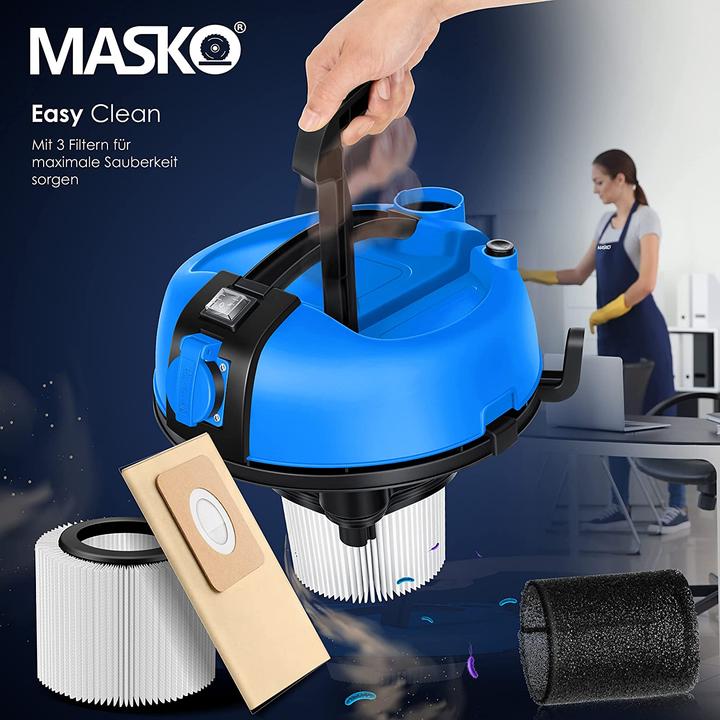 Image du produit Masko Aspirateur industriel bleu (Aspirateur eau et poussière)