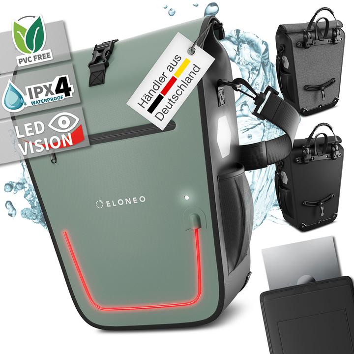 Eloneo Fahrradtasche fr Laptop (25 l, Gepcktrgertasche)