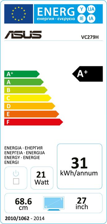 Label énergétique ASUS VC279H