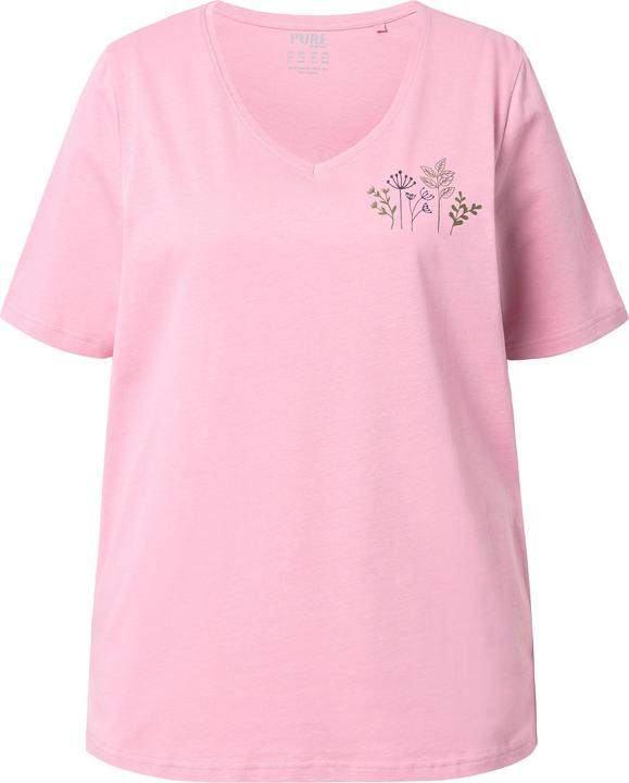 Produktbild Ulla Popken Schlafanzug-Shirt, V-Ausschnitt, Halbarm (54)