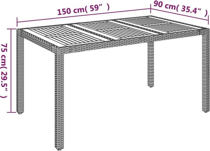 Produktbild vidaXL Garten Essgruppe (150 x 90 x 75 cm)