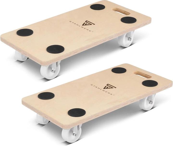 Actual product image Stahlwerk Rollwagen 2er Set bis 250 kg 58 x 29 cm Rollbrett Transportroller (250 kg)
