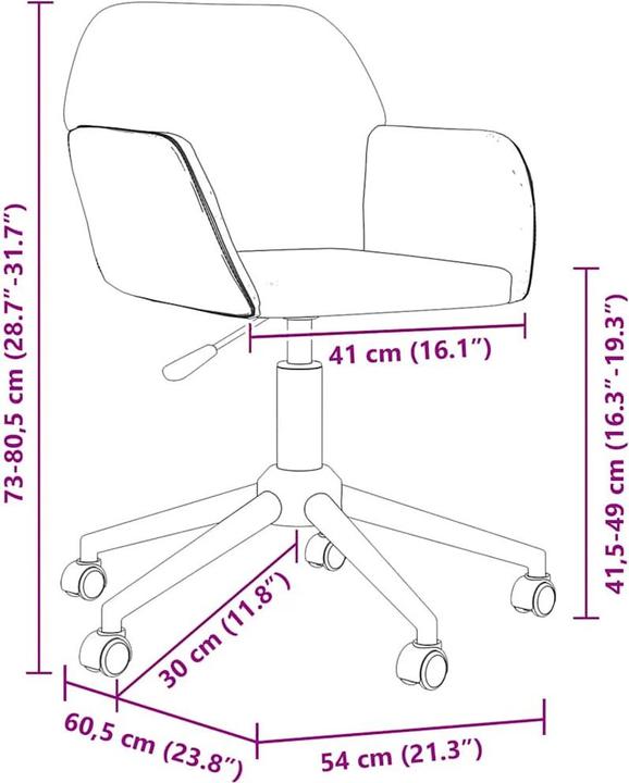 Produktbild vidaXL Bürostuhl (41.50 - 49 cm)
