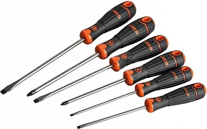 Produktbild Bahco BahcoFIT Schraubendreher-Satz für Schlitz- und Pozidriv-Schrauben mit Gummigriff - 6-teilig (Pozidriv-Kreuzschlitz (PZ))