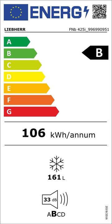 Energy Label Liebherr FNb 425i (Stand-alone, 160 l)